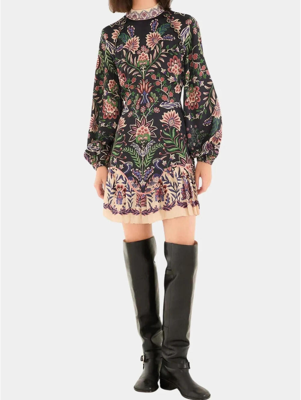 NEW, Farm Rio Marvelous Garden Black Mini Dress Sz M #MD1806